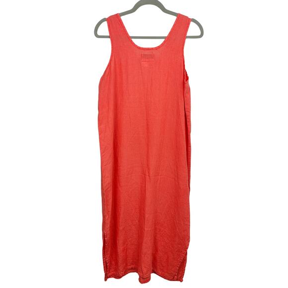 Flax‎ Linen Maxi Dress Womens Small Orange Sleeveless Beachy Lightweight Boho - Picture 4 of 9